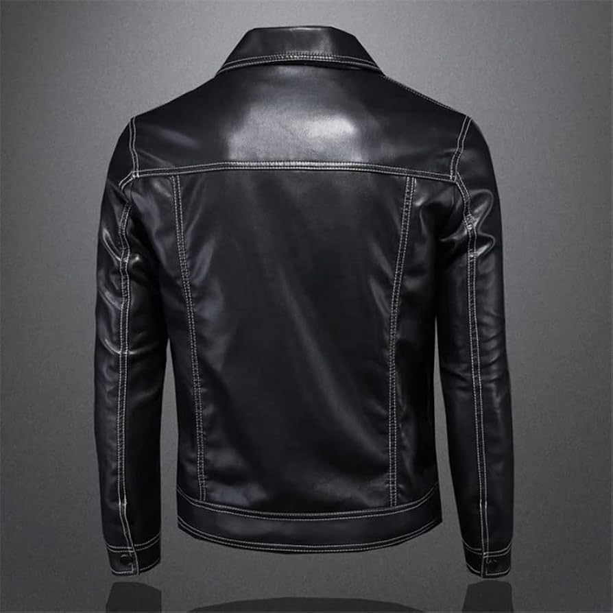 Amazon.com: YMGSCC Autumn Leather Jacket Men's Coat